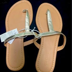 Old navy sandals size 6. Gold sandal straps